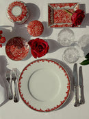 Aparelho de Jantar Vermelho Coração – 60 peças (com Brinde) | Serve 06 Pessoas