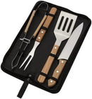 Kit Churrasco 5 Peças com Tábua de Corte em Bambu e Afiador Embutido – Faca, Garfo, Espátula, Pegador e Maleta – Presente para Amantes de Churrasco