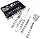 Kit Churrasco 4 Peças com Maleta em Alumínio – Conjunto Completo para Churrasco Portátil, Inclui Facas, Garfo, Pegador e Espátula – Prático, Resistente e Ideal para Viagens e Eventos - MJ BRANDS