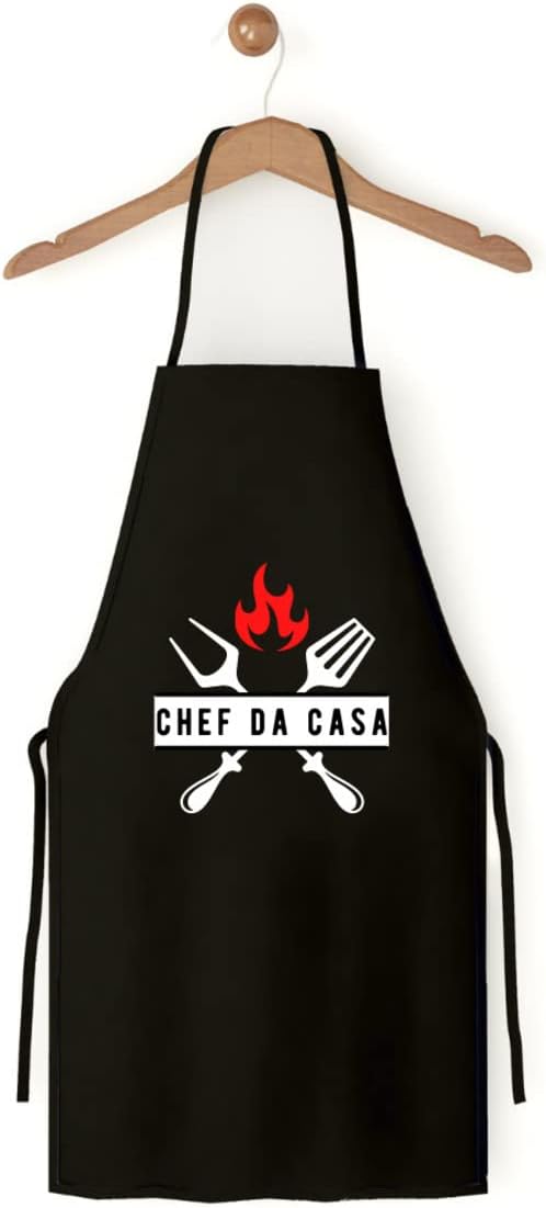 Avental De Cozinha Churrasqueiro Preto Chef Da Casa