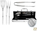 Kit Churrasco 4 Peças com Maleta em Alumínio – Conjunto Completo para Churrasco Portátil, Inclui Facas, Garfo, Pegador e Espátula – Prático, Resistente e Ideal para Viagens e Eventos - MJ BRANDS