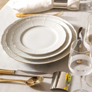 Aparelho de Jantar Branco Ouro – 60 peças (com Brinde) | Serve 06 Pessoas