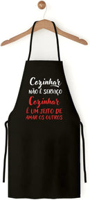 Avental Cozinha Churrasqueiro Preto Cozinhar Não É Serviço