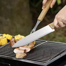 Kit Churrasco 5 Peças com Tábua de Corte em Bambu e Afiador Embutido – Faca, Garfo, Espátula, Pegador e Maleta – Presente para Amantes de Churrasco