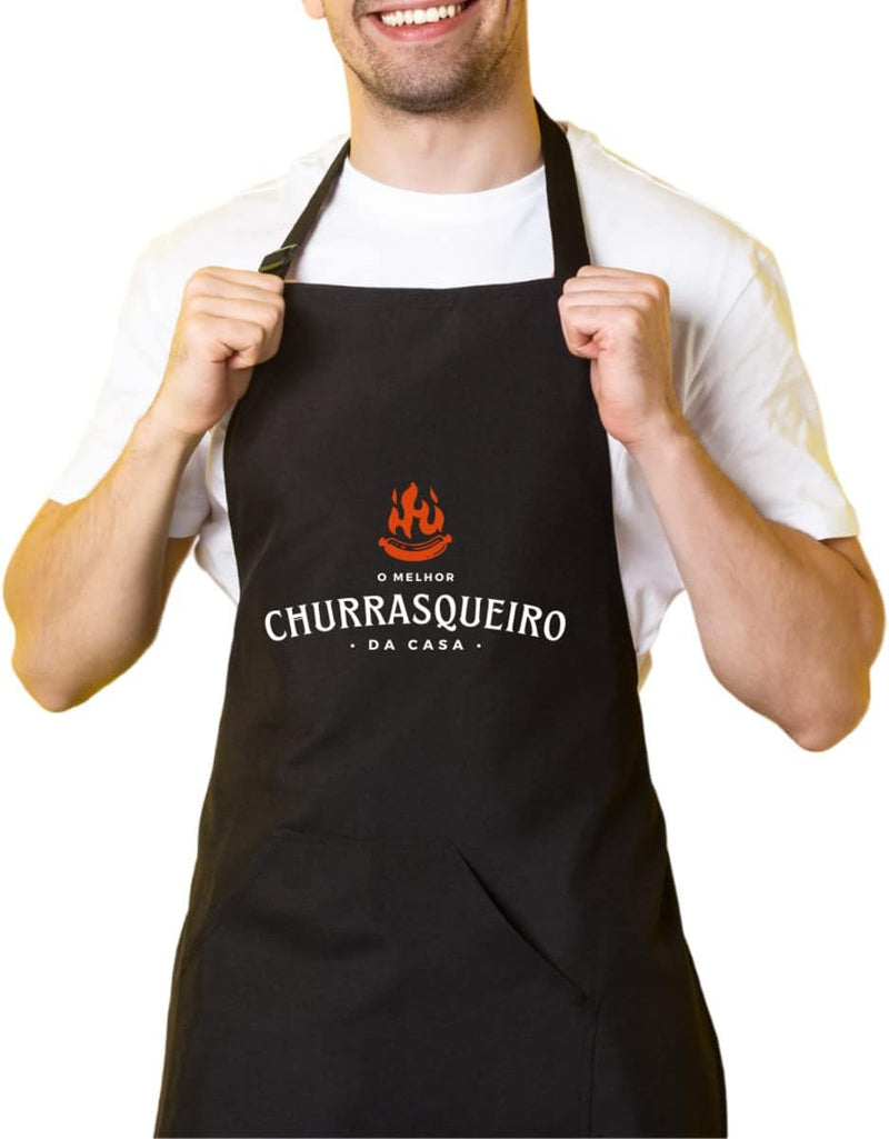 Avental De Cozinha Churrasqueiro Preto Churrasqueiro Da Casa
