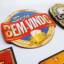 Kit com 6 placas decorativas em MDF - Churrasco - Bebidas - Cerveja