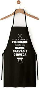 Avental De Cozinha Churrasqueiro Preto Atrás Da Felicidade