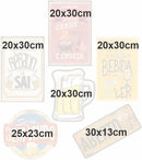 Kit com 6 placas decorativas em MDF - Churrasco - Bebidas - Cerveja