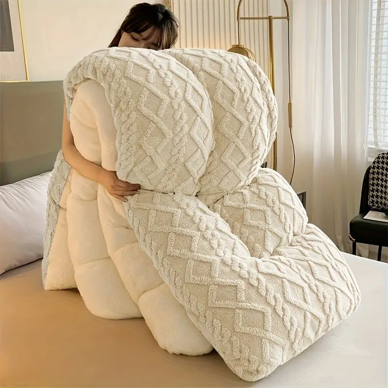 Brisa do Campo - Edredom Cobertor Casal Grosso Aconchegante Textura de Lã + BRINDE