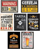 Kit 7 Quadros Decorativos Trio Churrasqueira Área Gourmet