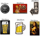 Kit com 6 placas decorativas em MDF - Churrasco - Bebidas - Cerveja