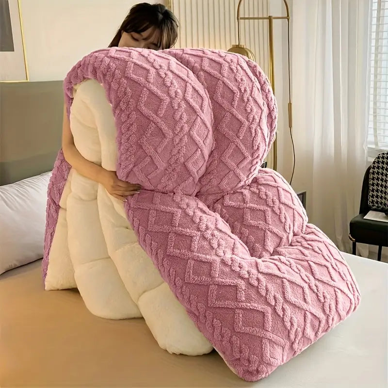 Brisa do Campo - Edredom Cobertor Casal Grosso Aconchegante Textura de Lã + BRINDE