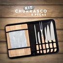 Genérico Kit de Churrasco 8 Peças com Tábua de Bambu