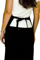 Avental Frontal Preto Oxford Com Bolso Grande Liso Lojaloja