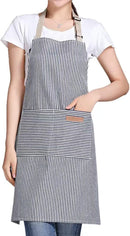 RUIBOLU Avental ajustável com 2 bolsos, aventais de algodão para cozinha e cozinha para mulheres, homens, chef, restaurante, churrasco, pintura