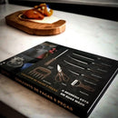 Kit Churrasco Madeirado Marrom Conjunto de 08 Peças Facas Gourmet Corte Navalha Antiaderente Premium T2X Soluções