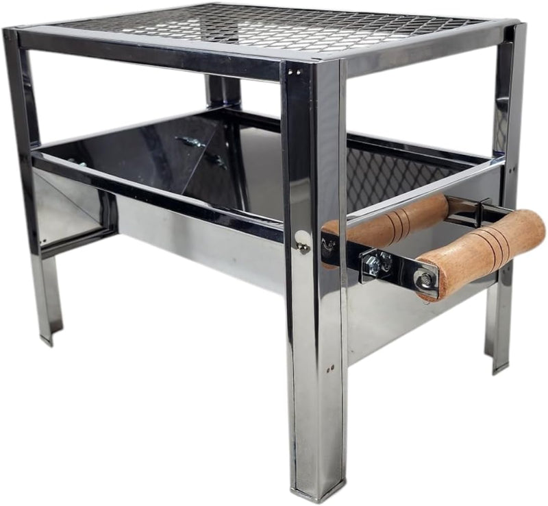 Churrasqueira Aço Inox Mini Grill Pesca Camping + Grelha