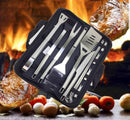 Kit Conjunto Profissional para Churrasco em Aço Inox com maleta 15 peças