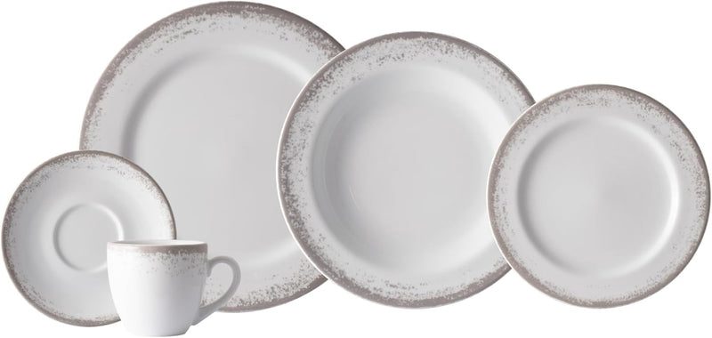 Aparelho de Jantar  Névoa Cinza - Serve 06 pessoas (COLEÇÃO NÉVOA)