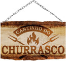 PLACA DECORATIVA EM MDF - CANTINHO DO CHURRASCO 24x27cm