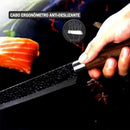 Kit Churrasco Madeirado Marrom Conjunto de 08 Peças Facas Gourmet Corte Navalha Antiaderente Premium T2X Soluções