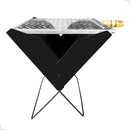 Churrasqueira De Aço Dobrável Portátil A Carvão Maleta Com grelha