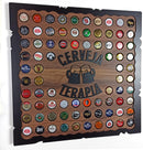 Quadro Porta Tampinhas Decorativo Para Sala Área de Festas Cantinho do churrasco - Cervejaterapia Cor Nogal