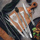 Kit Conjunto Profissional para Churrasco em Aço Inox com maleta 15 peças