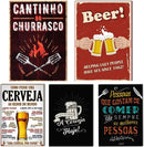 Kit 15 Placas Quadros Decorativos Tema Churrasco Bebidas