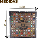 Quadro Porta Tampinhas Decorativo Para Sala Área de Festas Cantinho do churrasco - Cervejaterapia Cor Nogal