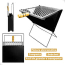 Churrasqueira De Aço Dobrável Portátil A Carvão Maleta Com grelha