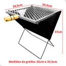 Churrasqueira De Aço Dobrável Portátil A Carvão Maleta Com grelha