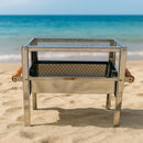 Churrasqueira Aço Inox Mini Grill Pesca Camping + Grelha