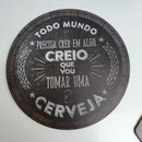 Kit com 6 placas decorativas em MDF - Churrasco - Bebidas - Cerveja