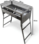Churrasqueira a carvão de inox portatil