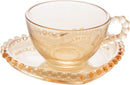 Conjunto 4 Xícaras de Café de Cristal com Pires Coração 85ml
