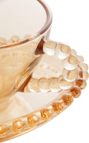 Conjunto 4 Xícaras de Café de Cristal com Pires Coração 85ml