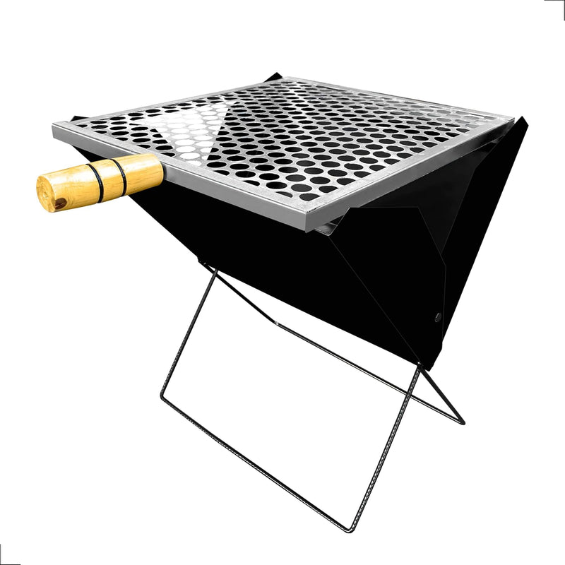 Churrasqueira De Aço Dobrável Portátil A Carvão Maleta Com grelha