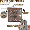 Quadro Porta Tampinhas Decorativo Para Sala Área de Festas Cantinho do churrasco - Cervejaterapia Cor Nogal