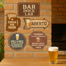 Kit 5 Placas Em Mdf Frases Churrasco Bar Boteco Cerveja