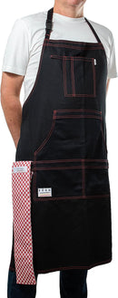 Avental Masculino Feminino Ajustável Confortável Costura Dupla Algodão inclui Toalha de panela resistente ao calor