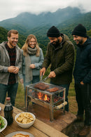 Churrasqueira Aço Inox Mini Grill Pesca Camping + Grelha