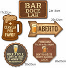 Kit 5 Placas Em Mdf Frases Churrasco Bar Boteco Cerveja