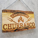PLACA DECORATIVA EM MDF - CANTINHO DO CHURRASCO 24x27cm