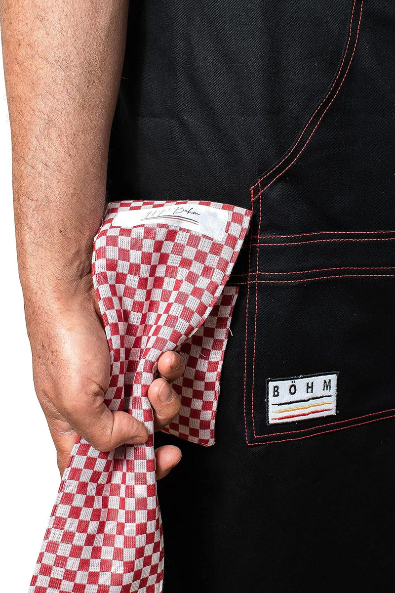 Avental Masculino Feminino Ajustável Confortável Costura Dupla Algodão inclui Toalha de panela resistente ao calor