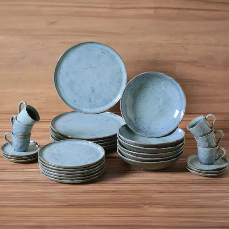 Aparelho de Jantar  Azul Retrô – 60 peças (com Brinde) | Serve 06 Pessoas