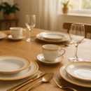 Aparelho de Jantar  Névoa Mostarda - Serve 06 pessoas (COLEÇÃO NÉVOA)