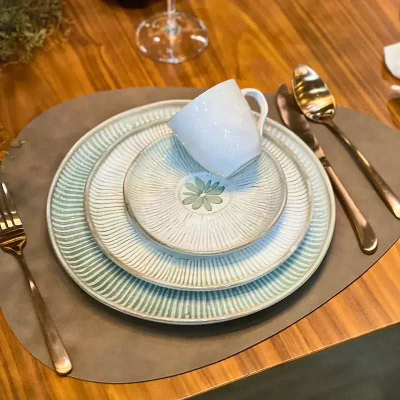 Aparelho de Jantar Verde Flor –  (com Brinde) | Serve 06 Pessoas