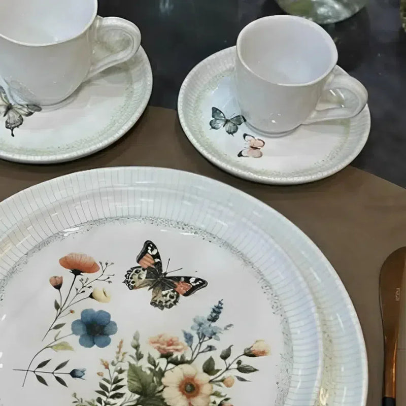 Aparelho de Jantar Borboleta – 60 peças (com Brinde) | Serve 06 Pessoas