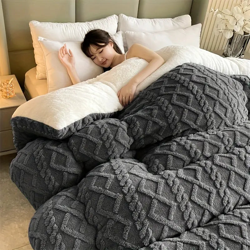 Brisa do Campo - Edredom Cobertor Casal Grosso Aconchegante Textura de Lã + BRINDE